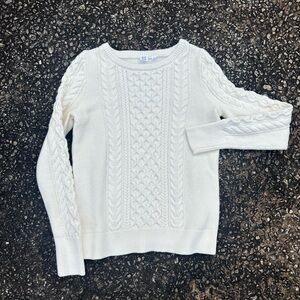 White Cable Knit Sweater